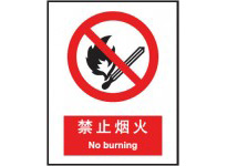禁止烟火 中英文 安全标识